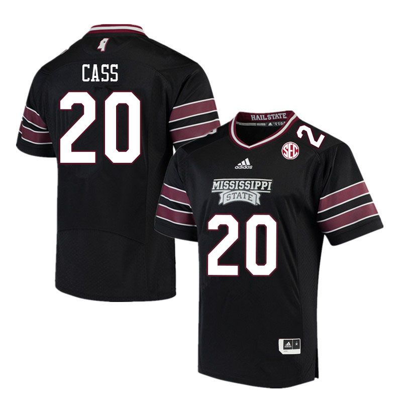 Men #20 Kyle Cass Mississippi State Bulldogs College Football Jerseys Sale-Black